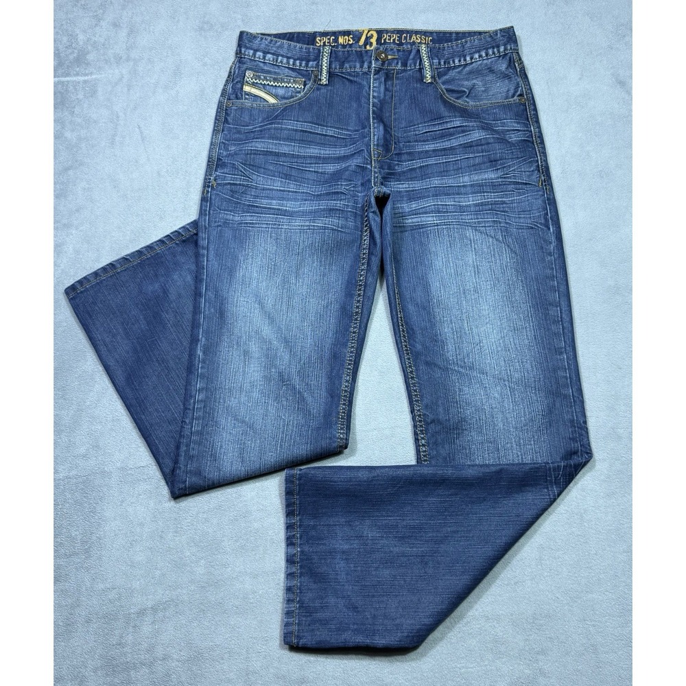 Pepe London Jeans Mens 34x34 Spec No 73 Classic Retro Straight Y2K Embroidered
